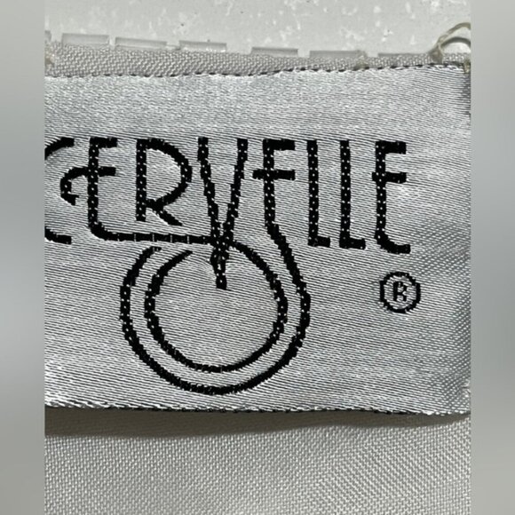 Vintage Cervelle White Beaded Floral Jacket – 100% Silk, Made in India, Small - Picture 6 of 13